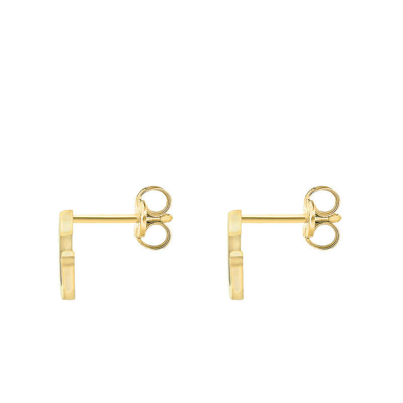 Boucles d'Oreilles Puces Lettre G en Or Jaune 375 & Oxyde de Zirconium - Emanessence