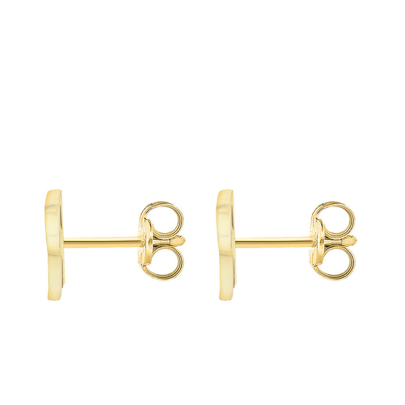 Boucles d'Oreilles Puces Lettre S en Or Jaune 375 & Oxyde de Zirconium - Emanessence