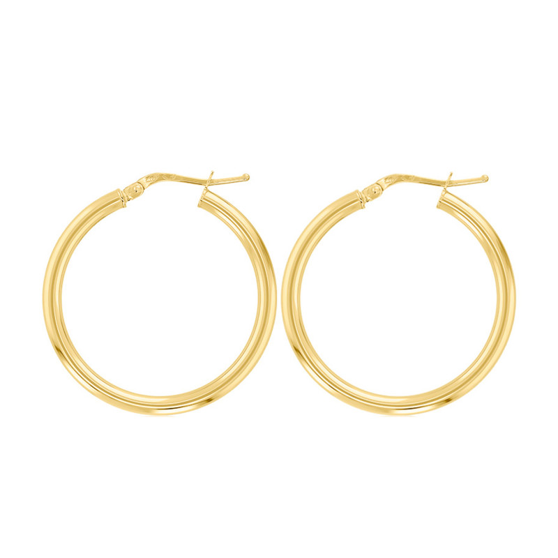 PROMO Boucles d'Oreilles Créoles en Or Jaune 750, Diamètre 35 mm - Emanessence OCARAT.COM BIJOUTERIE N°1