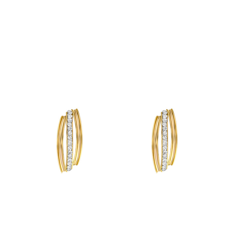 PROMO Boucles d'Oreilles en Or Jaune 375 & Oxydes de Zirconium - Emanessence OCARAT.COM BIJOUTERIE N°1