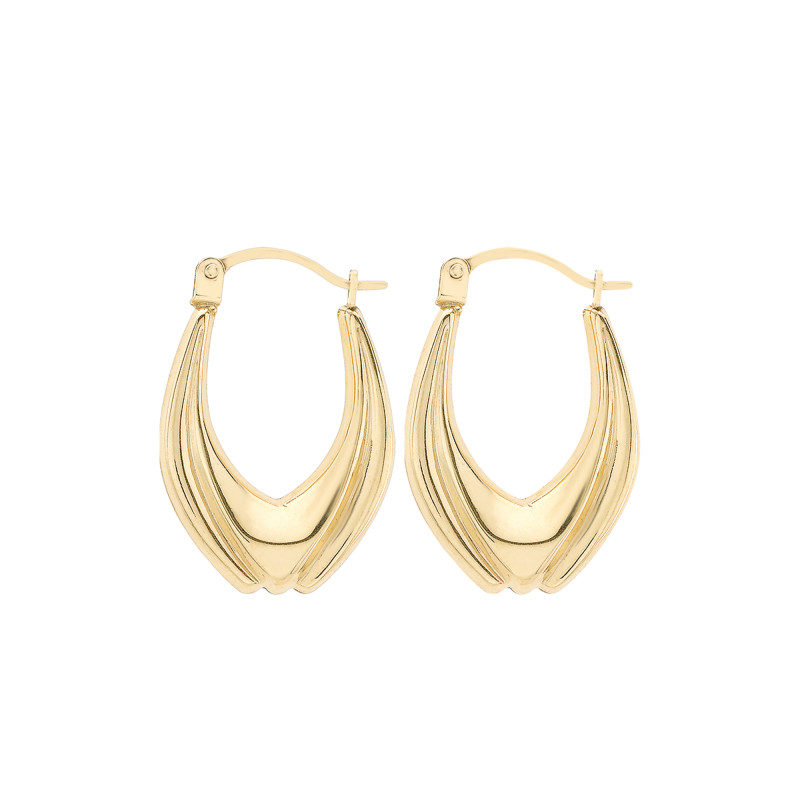 Boucles d'Oreilles Créoles Hélia en Or Jaune 375 - Emanessence