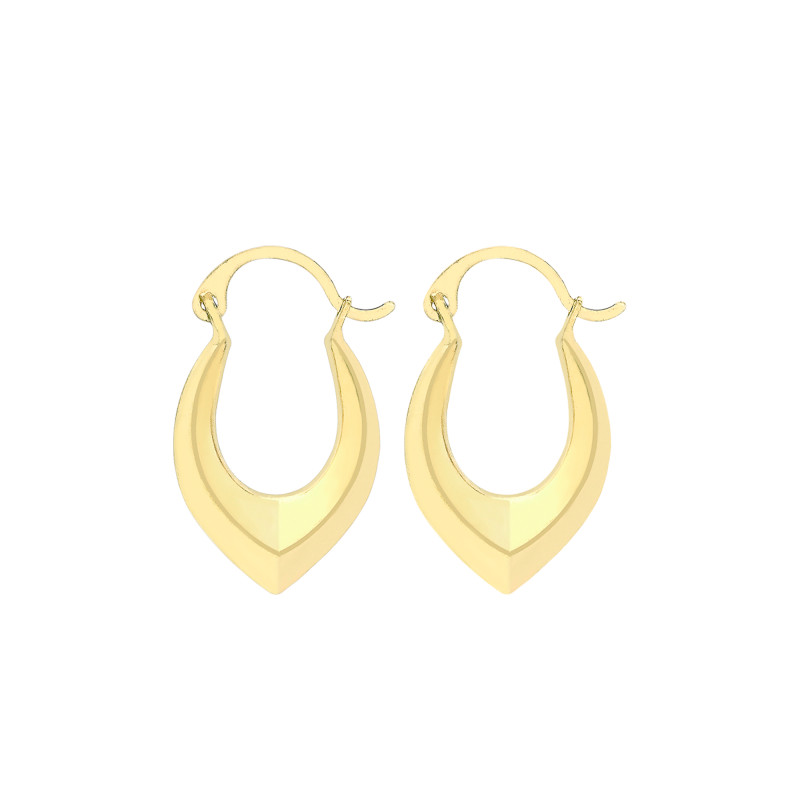 Boucles d'Oreilles Créoles Athéna en Or Jaune 375 - Emanessence
