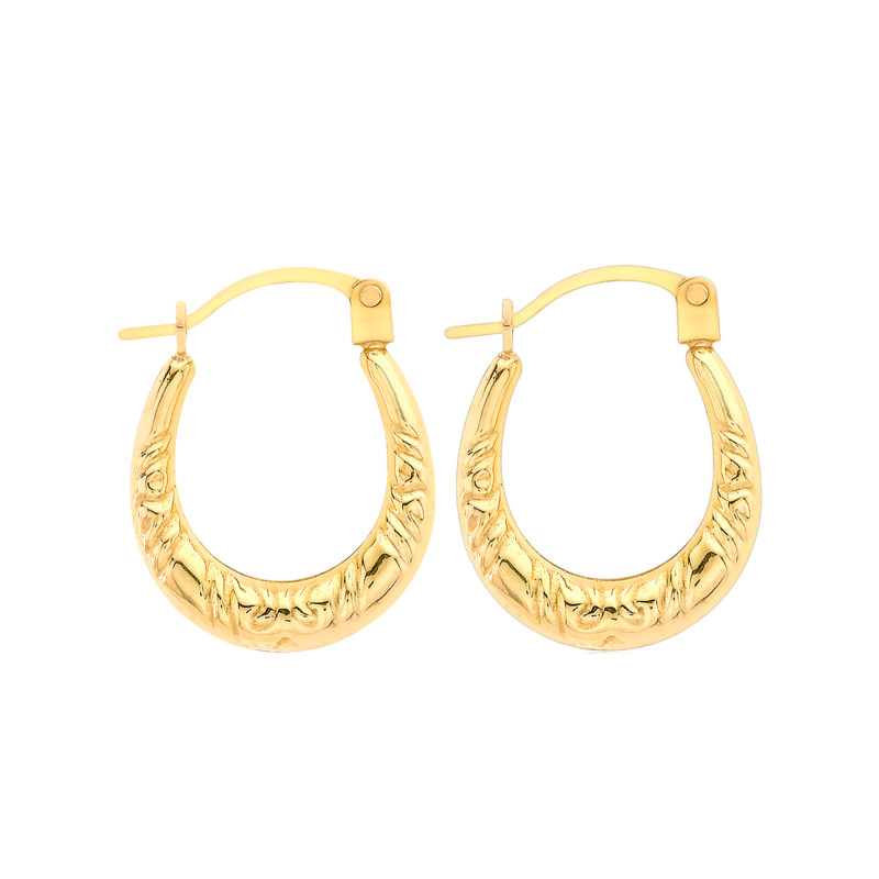 Boucles d'Oreilles Créoles Sierra en Or Jaune 375 - Emanessence