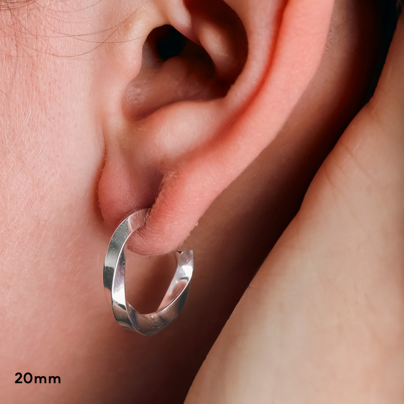PROMO Boucles d'Oreilles Créoles Tressées en Argent 925 Rhodié, Diamètre 20 ou 30 mm - Vandona OCARAT.COM BIJOUTERIE N°1