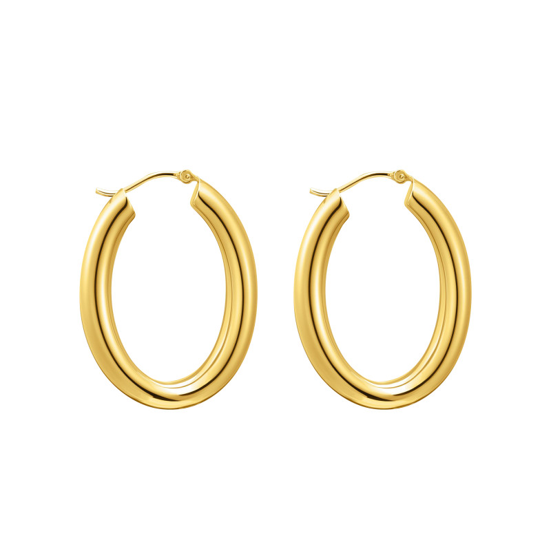 Boucles d'Oreilles Créoles Ovales en Plaqué Or Jaune - CR739-413-39 - Thomas Sabo