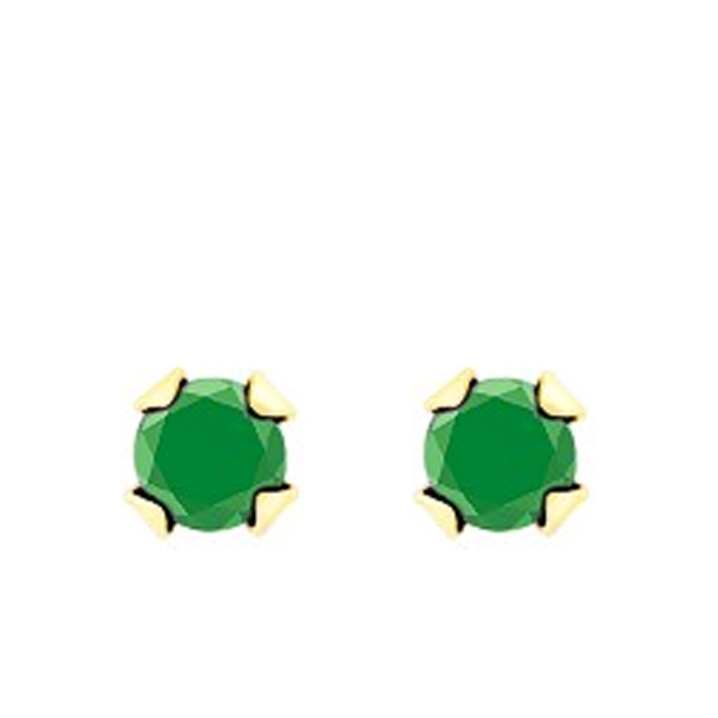 Boucles d'Oreilles en Or Jaune 750 & Emeraude - Emanessence
