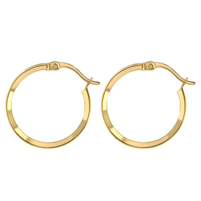 PROMO Boucles d'Oreilles Créoles en Or Jaune 375 & Oxydes de Zirconium, Diamètre 19 mm - Emanessence OCARAT.COM BIJOUTERIE N°1