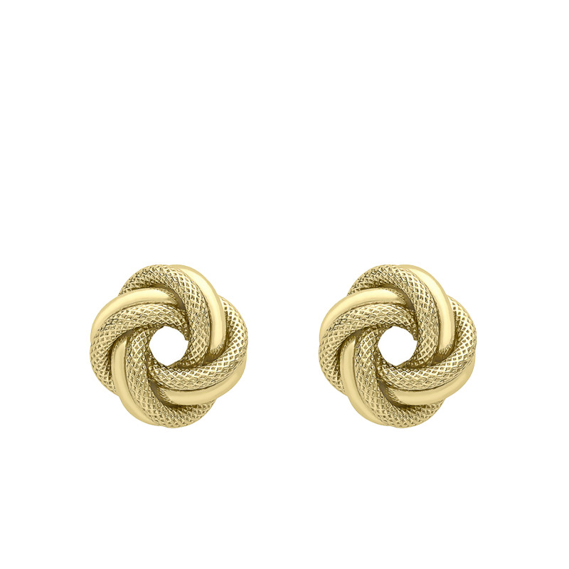 Boucles d'Oreilles Texturées en Or Jaune 375 - Emanessence
