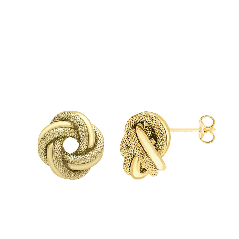 Boucles d'Oreilles Texturées en Or Jaune 375 - Emanessence