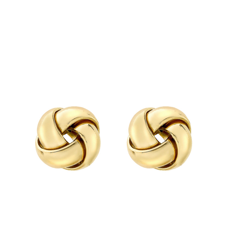 Boucles d'Oreilles Rondes Croisées en Or Jaune 750, Largeur 10 mm - Emanessence