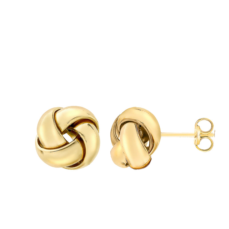 Boucles d'Oreilles Rondes Croisées en Or Jaune 375, Largeur 10 mm - Emanessence