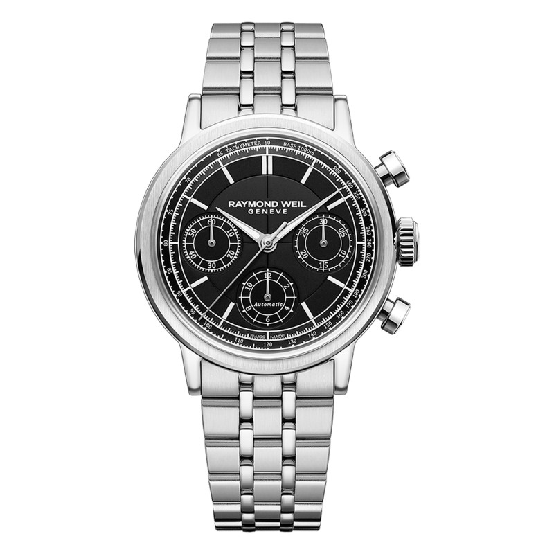 Montre Millesime Tri-Compax Chronograph 39 mm - Cadran noir - Raymond Weil