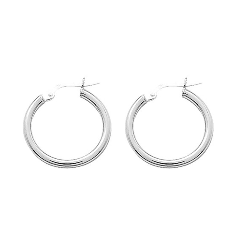 PROMO Boucles d'Oreilles Créoles en Or Blanc 750, Diamètre 6 mm à 60 mm - Emanessence OCARAT.COM BIJOUTERIE N°1