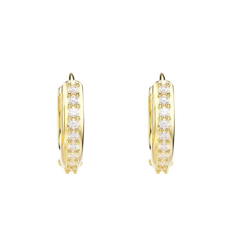 PROMO Boucles d'Oreilles Petites Créoles Matrix en Métal Doré & Cristaux Blancs, Diamètre 11 mm - 5697228 - Swarovski OCARAT.COM BIJOUTERIE N°1