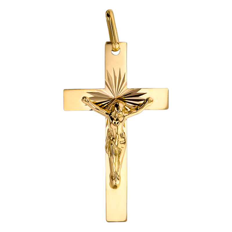 Pendentif Croix en Or Jaune 750, Dimension 17 x 30 mm - Lucas Lucor