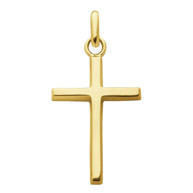 Pendentif Croix Fil Carré en Or Jaune 750, Dimension 12 x 18 mm - Augis