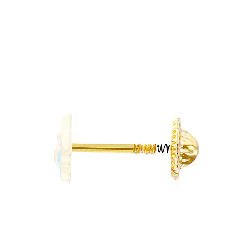Boucles d'Oreilles Tête de Licorne en Or Jaune 375 - Bambins
