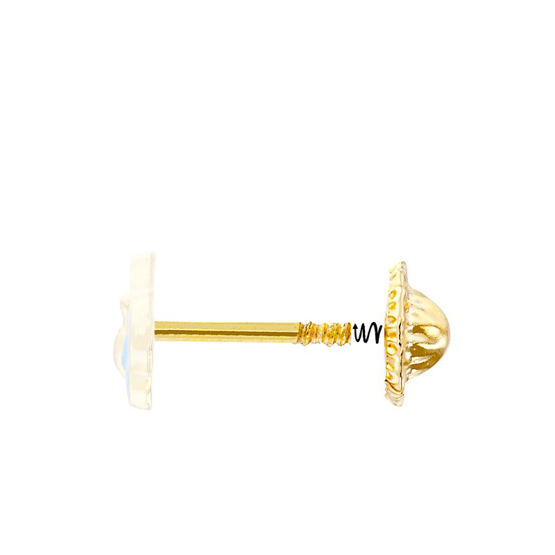 Boucles d'Oreilles Canard en Or Jaune & Email - Bambins