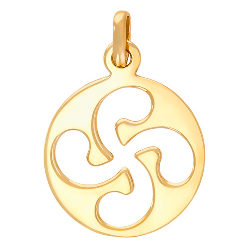 PROMO Pendentif Plaque Ronde Ajourée Croix Basque en Or Jaune 375 ou 750 - Rosatella OCARAT.COM BIJOUTERIE N°1