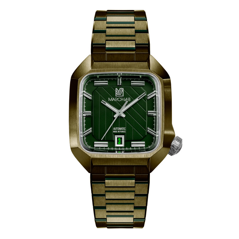 Montre AM2 Slim Automatique - Corporate - Acier PVD Vert - March LAB