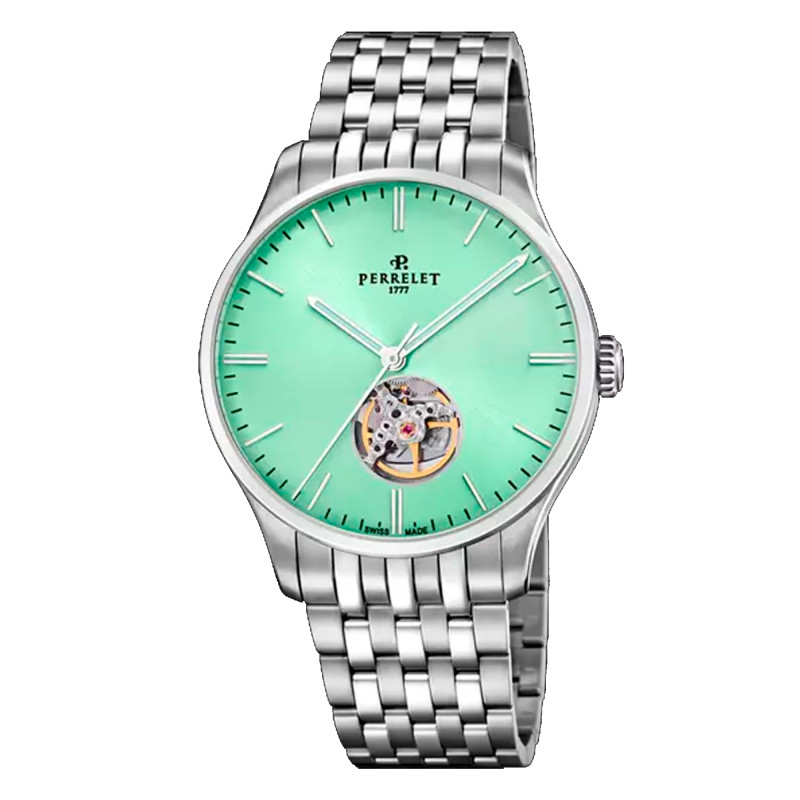 Montre Weekend Coeur Ouvert Vert Menthe - Perrelet