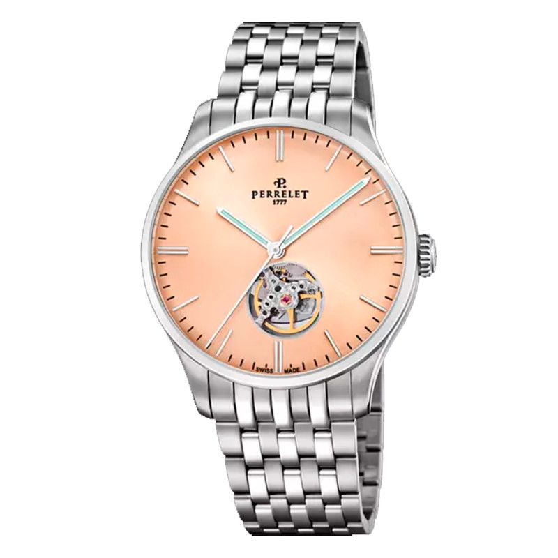 Montre Weekend Coeur Ouvert Saumon - Perrelet