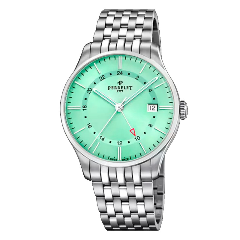 Montre Weekend GMT Vert Menthe - Perrelet