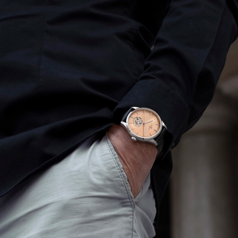 Montre Weekend Coeur Ouvert Saumon - Perrelet