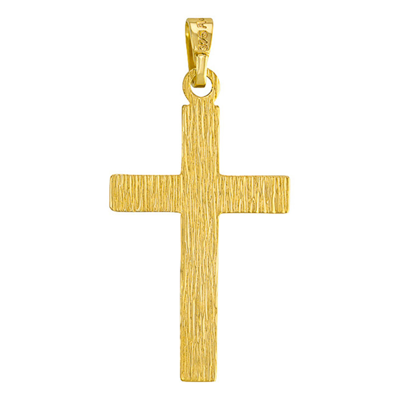 Pendentif Croix Christ Brillant en Or Jaune 375 - Vandona