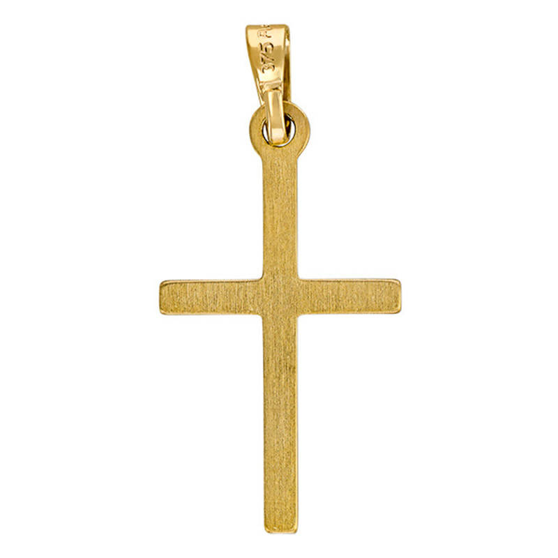 Pendentif Croix Simple en Or Jaune 750 - Vandona
