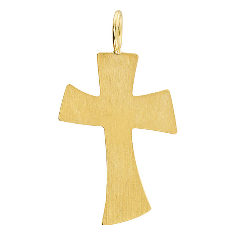 Pendentif Croix Forme Asymétrique en Or Jaune 750 - Vandona