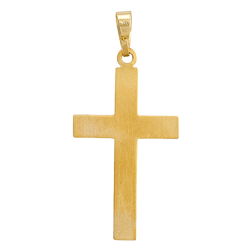 Pendentif Croix Latine Plate en Or Jaune 375 - Vandona