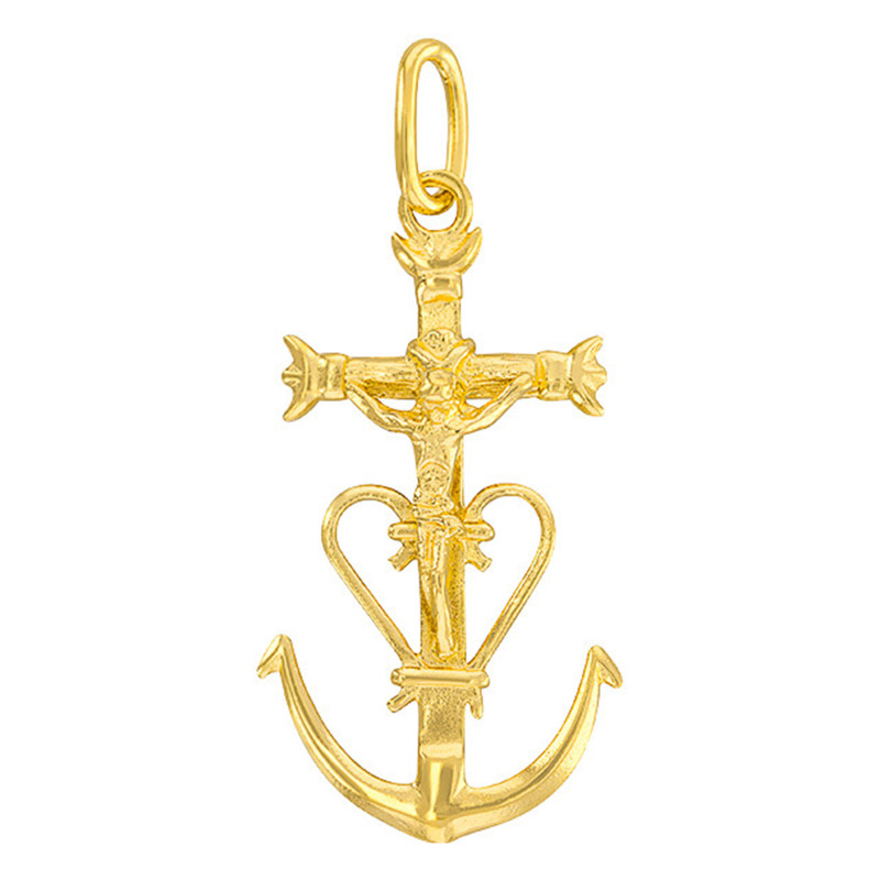 Pendentif Croix de Camargue en Or Jaune - Vandona