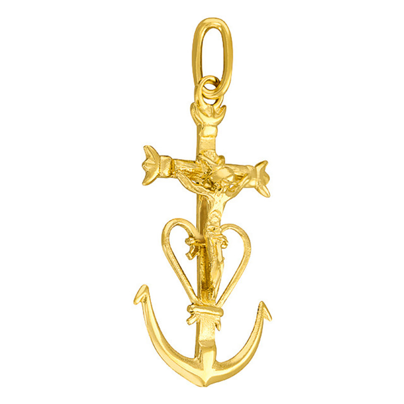 Pendentif Croix de Camargue en Or Jaune - Vandona