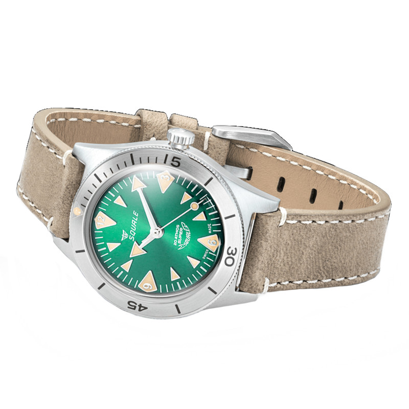 Montre Super-Squale Big Arrows Green Leather SUPERSSAGR.PTO - Squale