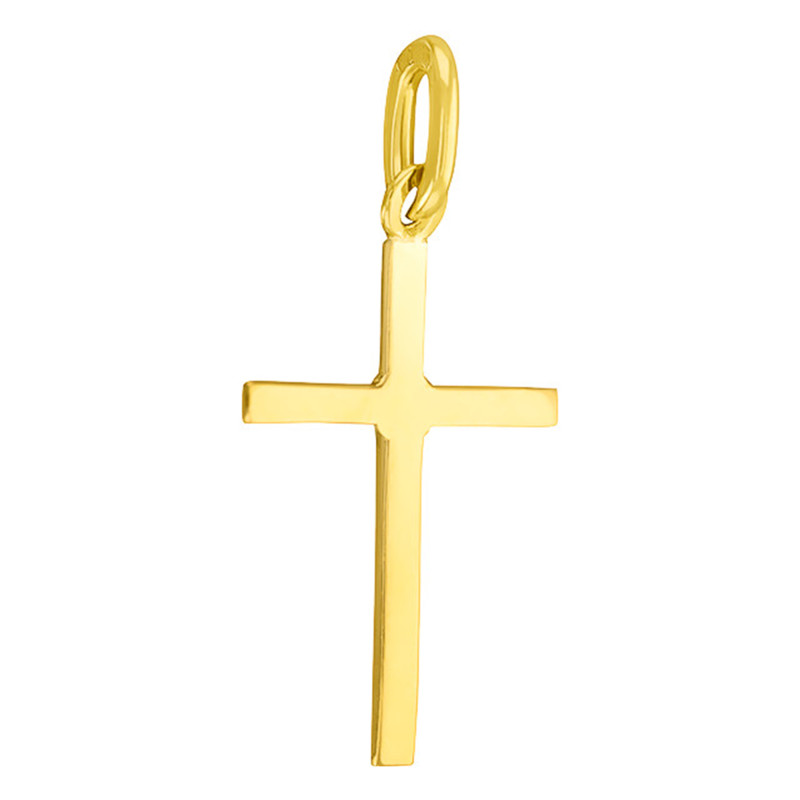 Pendentif Croix Catholique en Or Jaune - Vandona