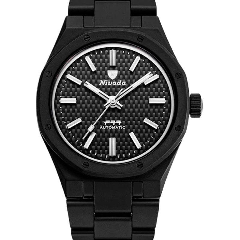 Montre F77 Ceramic Black Braided Dial 68004A77 - Nivada Grenchen