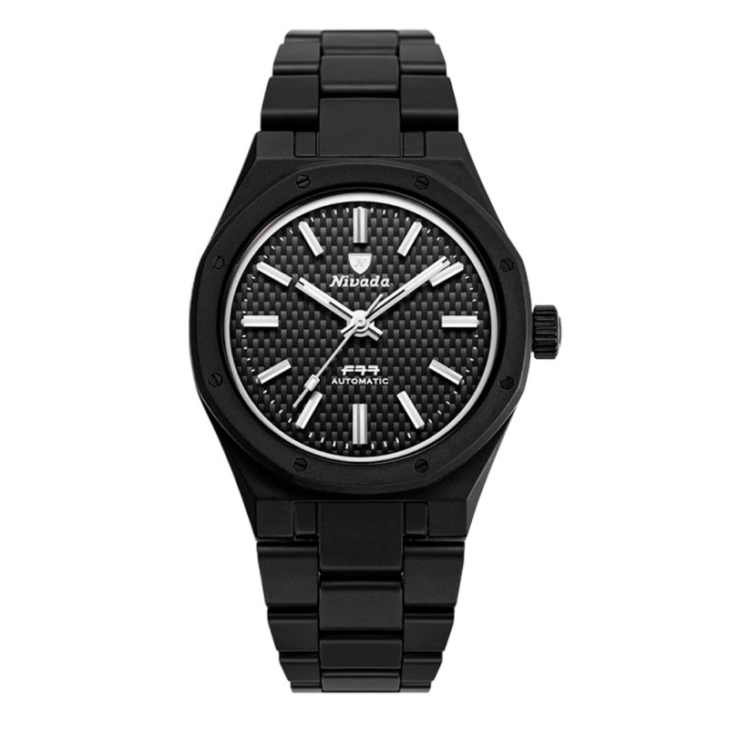 Montre F77 Ceramic Black Braided Dial 68004A77 - Nivada Grenchen