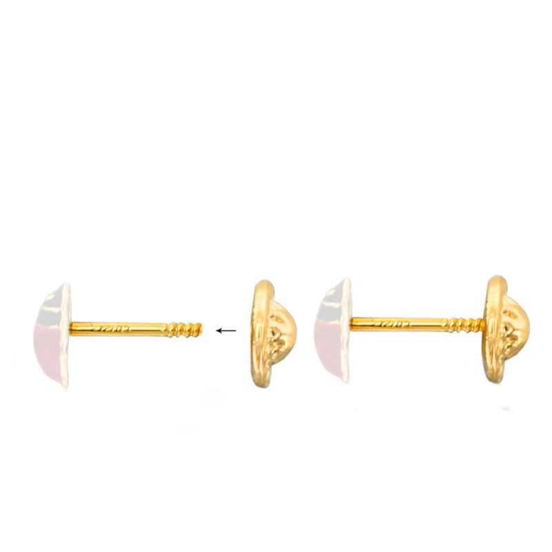 Boucles d'Oreilles Cœurs Pailletés en Or Jaune 375 - Bambins