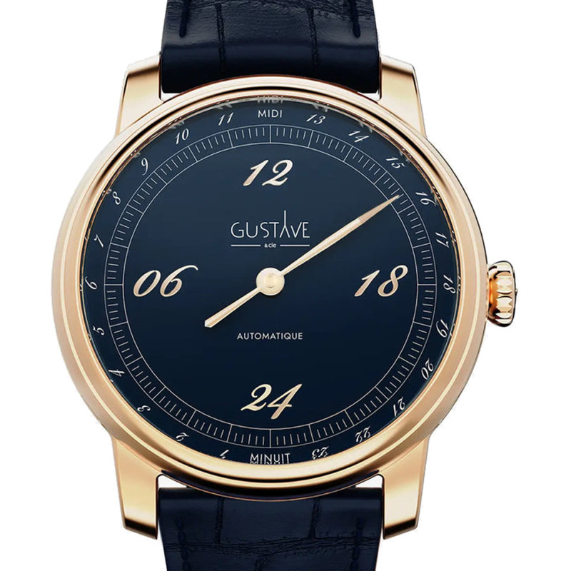 Montre 24H Paul Or Rose & Bleu 39mm - Gustave & Cie