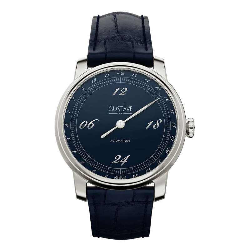 Montre 24H Paul Argent & Bleu 39mm - Gustave & Cie