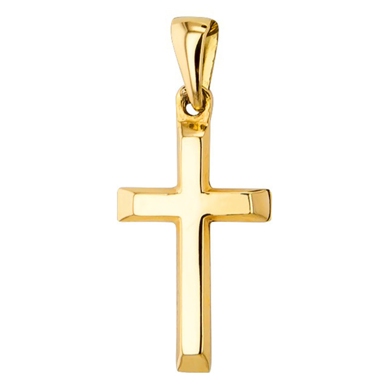 PROMO Croix Biseautée Creuse Bombée en Or Jaune 750 - Vandona OCARAT.COM BIJOUTERIE N°1