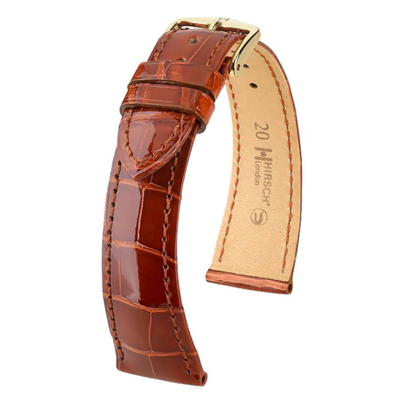 Bracelet Cuir London Brun Doré Brillant 040770 - Hirsch