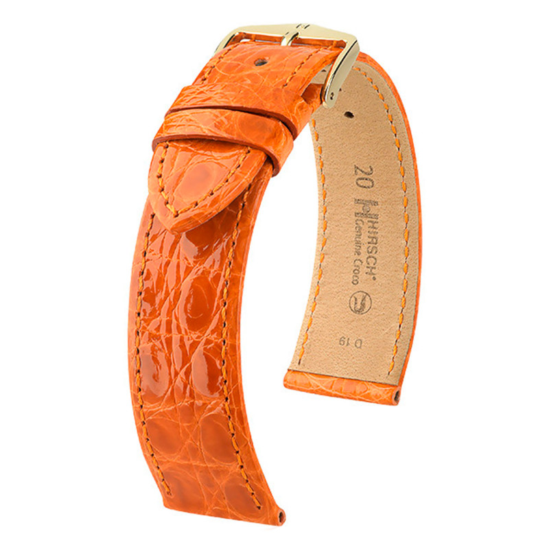 Bracelet de montre Genuine Croco Orange 0180876 - Hirsch