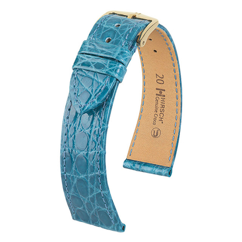 Bracelet de montre Genuine Croco Turquoise 0180883 - Hirsch