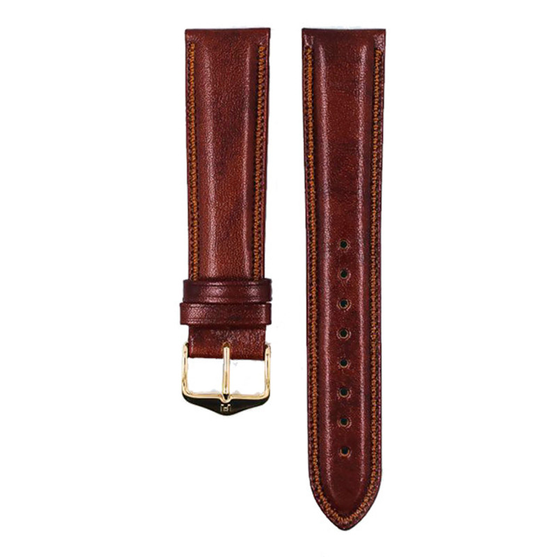 Bracelet de montre Ascot Marron Doré Gold 01575070 - Hirsch