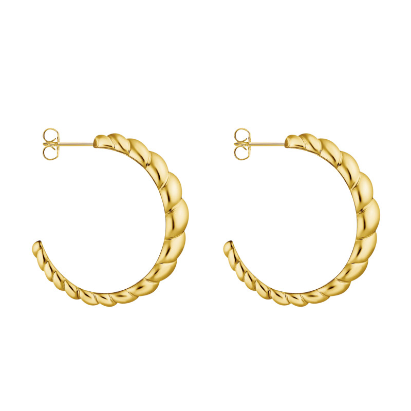 PROMO Boucles d'Oreilles Créoles Bold Elegance Torsadées en Plaqué Or Jaune, Diamètre 34 mm - CR758-413-39 - Thomas Sabo OCARAT.COM BIJOUTERIE N°1
