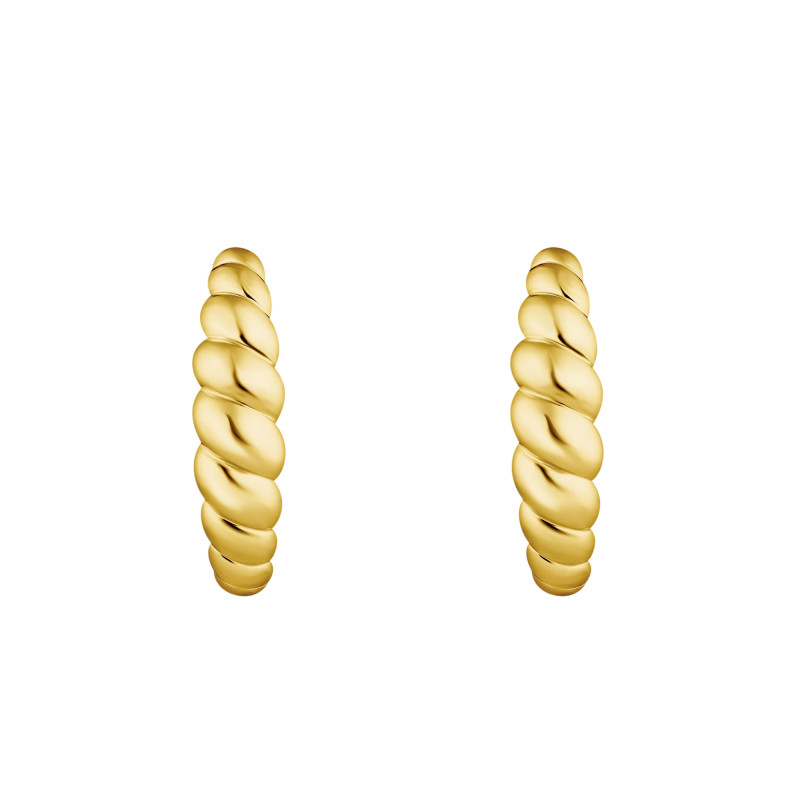 PROMO Boucles d'Oreilles Créoles Bold Elegance Torsadées en Plaqué Or Jaune, Diamètre 34 mm - CR758-413-39 - Thomas Sabo OCARAT.COM BIJOUTERIE N°1