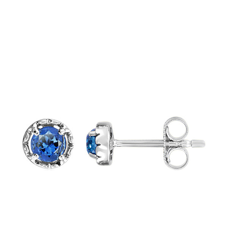 Boucles d'Oreilles en Or Blanc 375 ou 750 & Topaze London Blue - Aurora