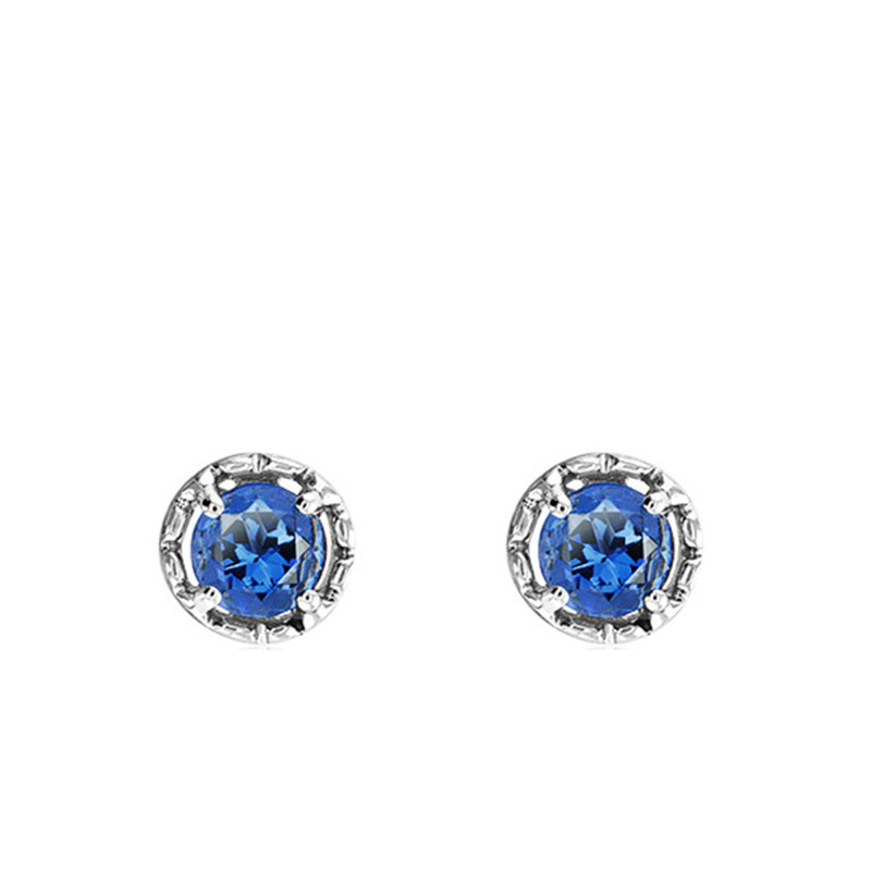 Boucles d'Oreilles en Or Blanc 375 ou 750 & Topaze London Blue - Aurora